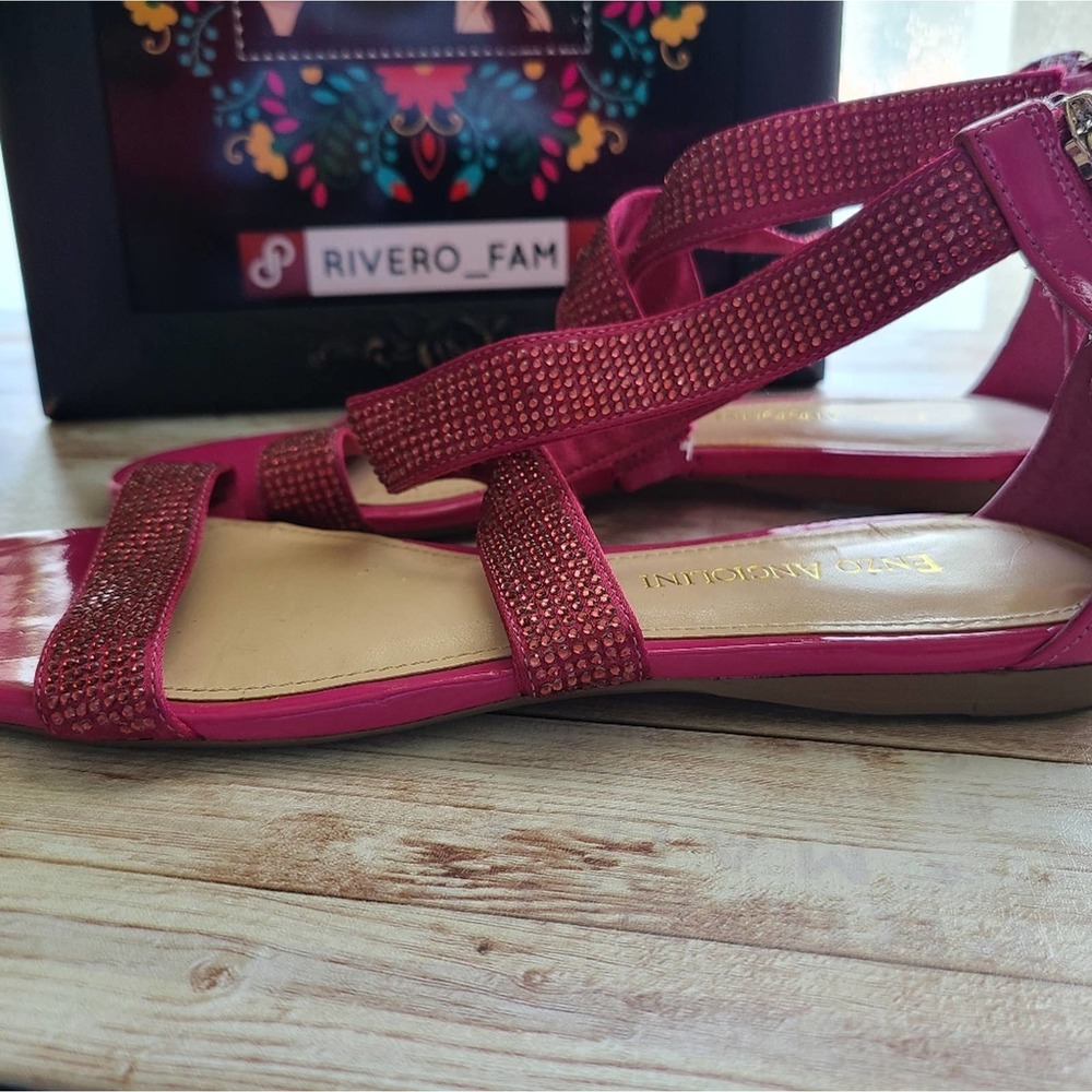NWOT |  ENZO ANGIOLINI | PINK SATIN SANDALS - Picture 10 of 11